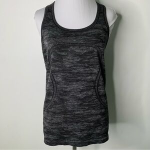Lululemon Women's Grey Black Swiftly Tech Racerback Crewneck Tank Top Size 8
